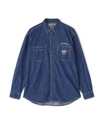 AVIREX | 《REBUILD COLLECTION》バーシティー 長袖 デニムシャツ / L/S VARSITY DENIM SHIRT(シャツ/ブラウス)