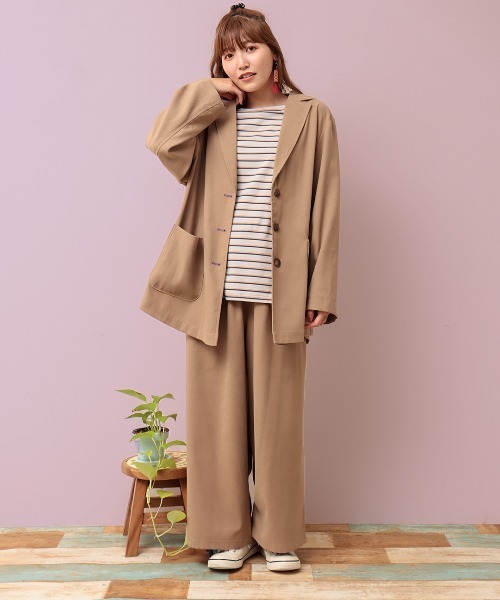 チチカカ（チチカカ）の「【大きいサイズ】スリットシングルジャケット（テーラードジャケット・レディース・チャコールグレー/カーキ/ベージュ・3L）」の8枚目の写真