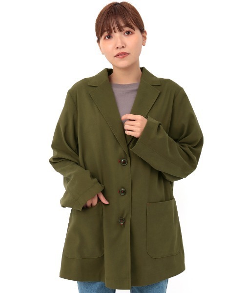 チチカカ（チチカカ）の「【大きいサイズ】スリットシングルジャケット（テーラードジャケット・レディース・チャコールグレー/カーキ/ベージュ・3L）」の14枚目の写真