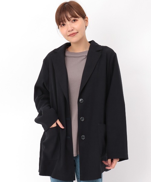 チチカカ（チチカカ）の「【大きいサイズ】スリットシングルジャケット（テーラードジャケット・レディース・チャコールグレー/カーキ/ベージュ・3L）」の17枚目の写真