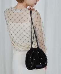 Firsthand | OUTDOOR PRODUCTS × Firsthand/アウトドアプロダクツ 別注ベロアスタッズ 巾着バッグ(ハンドバッグ)