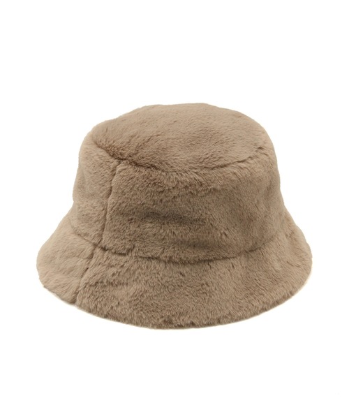 ふわふわフェイクファーバケットハット