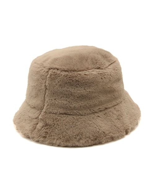 ふわふわフェイクファーバケットハット
