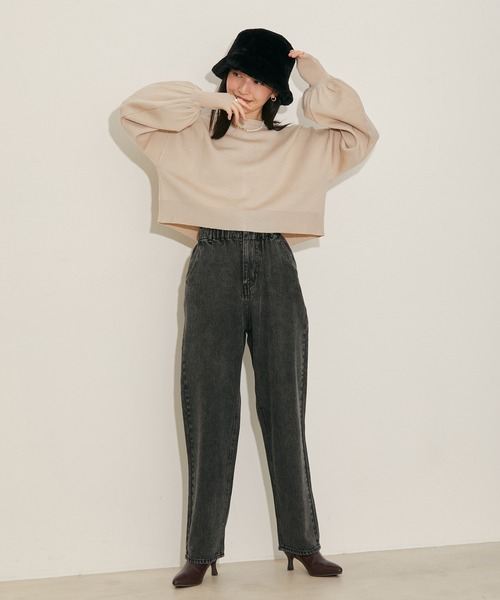 ふわふわフェイクファーバケットハット