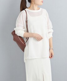 SHIPS | メッシュリブスリーブカットソー(Tシャツ/カットソー)