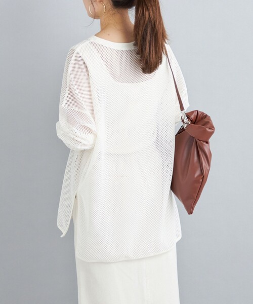 SHIPS(シップス)の「メッシュリブスリーブカットソー(Tシャツ/カットソー・レディース・オフホワイト/ブラック・ONE SIZE)」の14枚目の写真