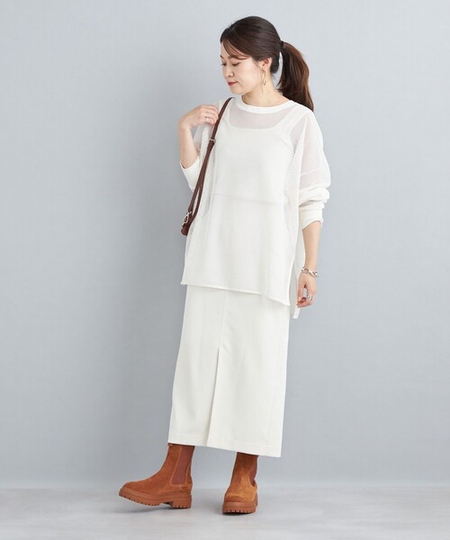 SHIPS(シップス)の「メッシュリブスリーブカットソー(Tシャツ/カットソー・レディース・オフホワイト/ブラック・ONE SIZE)」の16枚目の写真