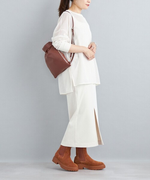 SHIPS(シップス)の「メッシュリブスリーブカットソー(Tシャツ/カットソー・レディース・オフホワイト/ブラック・ONE SIZE)」の19枚目の写真