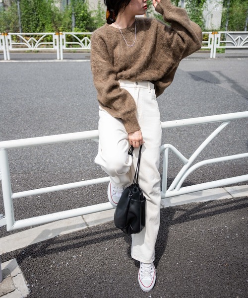 WEGO(ウィゴー)の「WEGO/モヘアライクプルオーバー(ニット/セーター・レディース・ブラック/ブラウン/オレンジ/グリーン/アイボリー・FREE)」の19枚目の写真