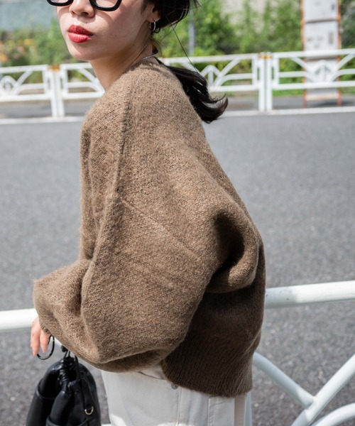 WEGO(ウィゴー)の「WEGO/モヘアライクプルオーバー(ニット/セーター・レディース・ブラック/ブラウン/オレンジ/グリーン/アイボリー・FREE)」の18枚目の写真