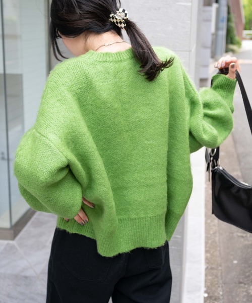 WEGO(ウィゴー)の「WEGO/モヘアライクプルオーバー(ニット/セーター・レディース・ブラック/ブラウン/オレンジ/グリーン/アイボリー・FREE)」の12枚目の写真