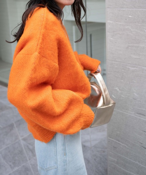 WEGO(ウィゴー)の「WEGO/モヘアライクプルオーバー(ニット/セーター・レディース・ブラック/ブラウン/オレンジ/グリーン/アイボリー・FREE)」の10枚目の写真