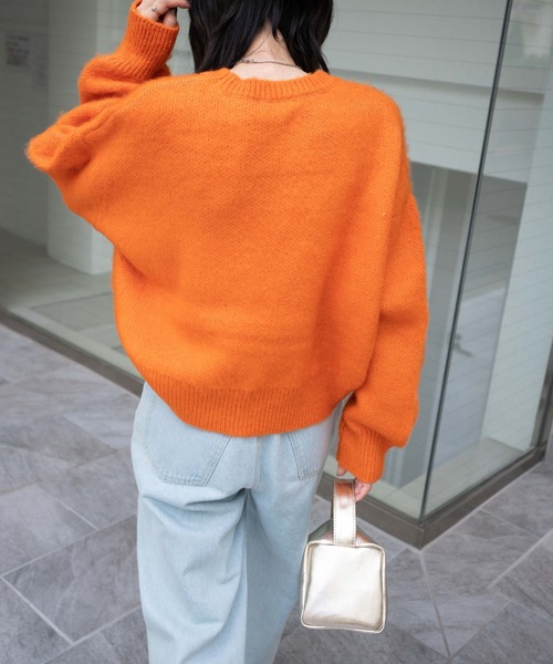 WEGO(ウィゴー)の「WEGO/モヘアライクプルオーバー(ニット/セーター・レディース・ブラック/ブラウン/オレンジ/グリーン/アイボリー・FREE)」の20枚目の写真