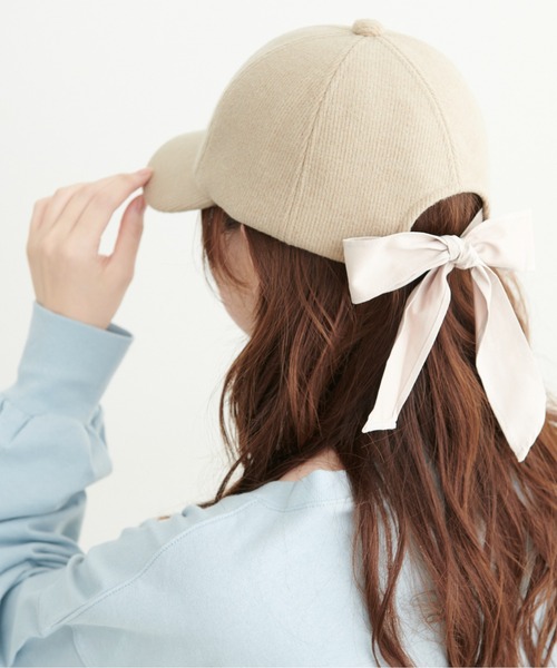 FREE'S MART（フリーズマート）の「◆リボンキャップ（キャップ・レディース・ブラック/ベージュ・ﾌﾘ-）」の8枚目の写真