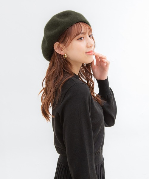 Honeys（ハニーズ）の「ベレー帽（ハンチング/ベレー帽・レディース・グリーン/ブラック/ベージュ・FREE）」の9枚目の写真