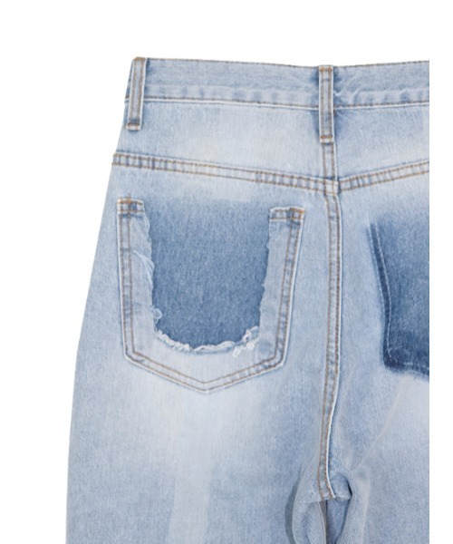 AMAIL（アマイル）の「Point pocket denim（デニムパンツ・レディース・ライトブルー・S/M）」の4枚目の写真