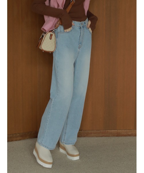 AMAIL（アマイル）の「Point pocket denim（デニムパンツ・レディース・ライトブルー・S/M）」の10枚目の写真