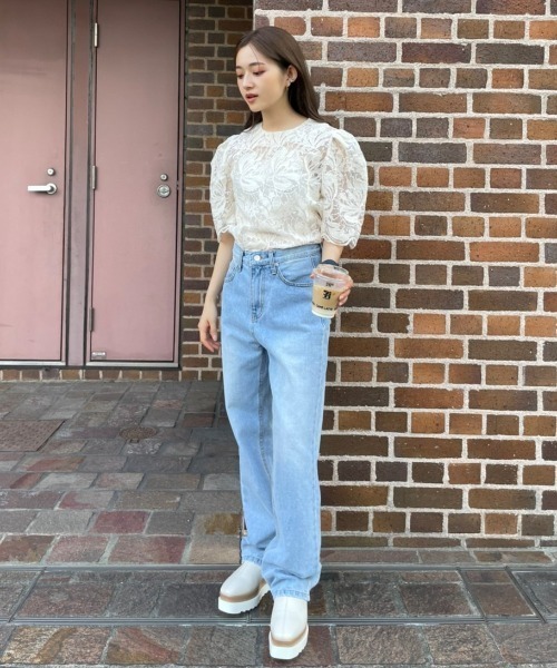 AMAIL（アマイル）の「Point pocket denim（デニムパンツ・レディース・ライトブルー・S/M）」の15枚目の写真