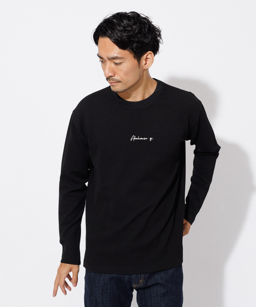 ABAHOUSE GRAY(アバハウスグレイ)の「フクレ ジャガード 刺繍 ロング Tシャツ(Tシャツ/カットソー・メンズ・ホワイト/ブラック/グレイッシュブルー/グレイッシュベージュ・46/48)」の3枚目の写真