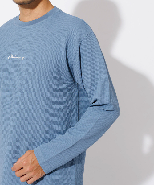 ABAHOUSE GRAY(アバハウスグレイ)の「フクレ ジャガード 刺繍 ロング Tシャツ(Tシャツ/カットソー・メンズ・ホワイト/ブラック/グレイッシュブルー/グレイッシュベージュ・46/48)」の11枚目の写真