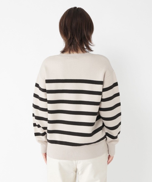 studio CLIP（スタディオクリップ）の「【お手入れラクラクニット】12ゲージソフィニーボーダープルオーバー（ニット/セーター・レディース・ブラック/ネイビー/オレンジ/グリーン/オフホワイト/モカ・FREE）」の18枚目の写真
