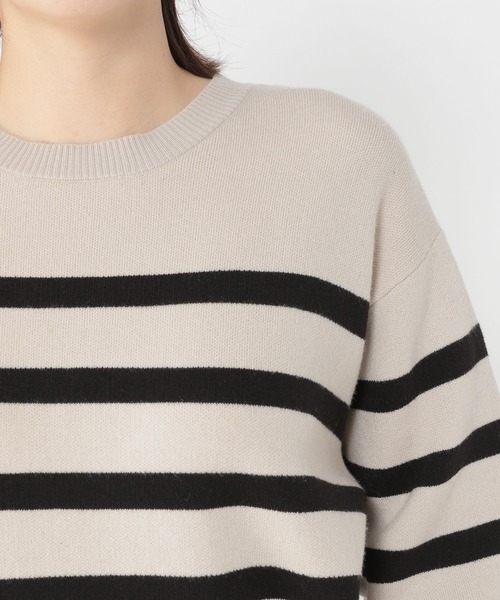 studio CLIP（スタディオクリップ）の「【お手入れラクラクニット】12ゲージソフィニーボーダープルオーバー（ニット/セーター・レディース・ブラック/ネイビー/オレンジ/グリーン/オフホワイト/モカ・FREE）」の20枚目の写真