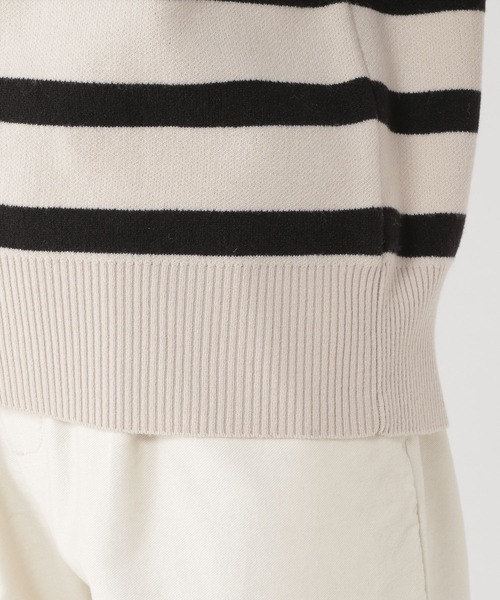 studio CLIP（スタディオクリップ）の「【お手入れラクラクニット】12ゲージソフィニーボーダープルオーバー（ニット/セーター・レディース・ブラック/ネイビー/オレンジ/グリーン/オフホワイト/モカ・FREE）」の12枚目の写真