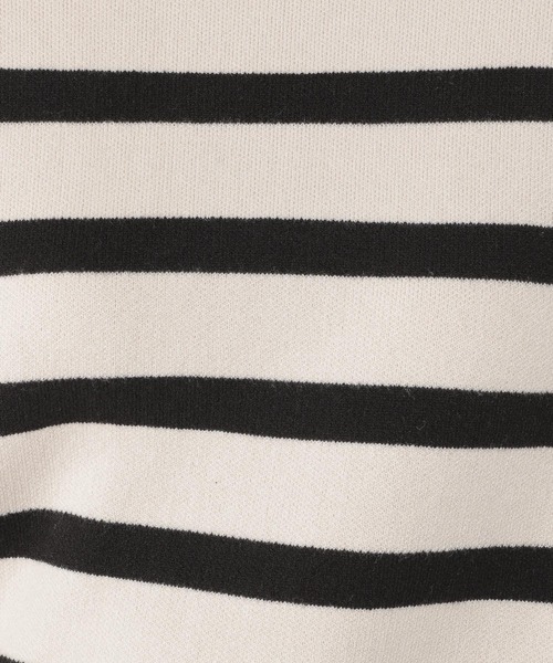 studio CLIP（スタディオクリップ）の「【お手入れラクラクニット】12ゲージソフィニーボーダープルオーバー（ニット/セーター・レディース・ブラック/ネイビー/オレンジ/グリーン/オフホワイト/モカ・FREE）」の8枚目の写真
