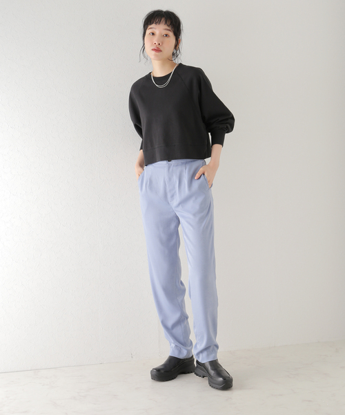 U by SPICK&SPAN（ユーバイスピックアンドスパン）の「【ALORE/アローレ】 20/ソウテンジク クロップドラグランT（Tシャツ/カットソー・レディース・グリーン/ホワイト/ベージュ系その他/ピンク・FREE）」の6枚目の写真