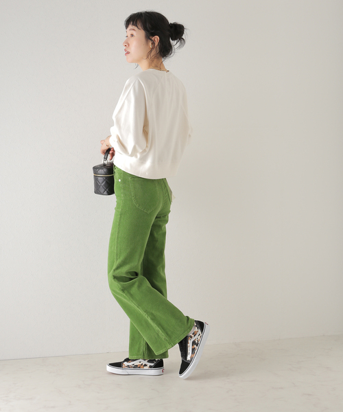 U by SPICK&SPAN（ユーバイスピックアンドスパン）の「【ALORE/アローレ】 20/ソウテンジク クロップドラグランT（Tシャツ/カットソー・レディース・グリーン/ホワイト/ベージュ系その他/ピンク・FREE）」の9枚目の写真