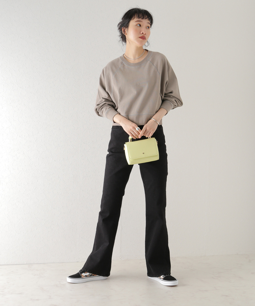 U by SPICK&SPAN（ユーバイスピックアンドスパン）の「【ALORE/アローレ】 20/ソウテンジク クロップドラグランT（Tシャツ/カットソー・レディース・グリーン/ホワイト/ベージュ系その他/ピンク・FREE）」の10枚目の写真