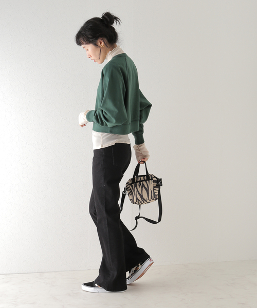 U by SPICK&SPAN（ユーバイスピックアンドスパン）の「【ALORE/アローレ】 20/ソウテンジク クロップドラグランT（Tシャツ/カットソー・レディース・グリーン/ホワイト/ベージュ系その他/ピンク・FREE）」の13枚目の写真