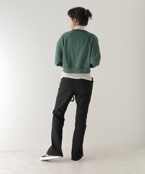 U by SPICK&SPAN（ユーバイスピックアンドスパン）の「【ALORE/アローレ】 20/ソウテンジク クロップドラグランT（Tシャツ/カットソー・レディース・グリーン/ホワイト/ベージュ系その他/ピンク・FREE）」の14枚目の写真