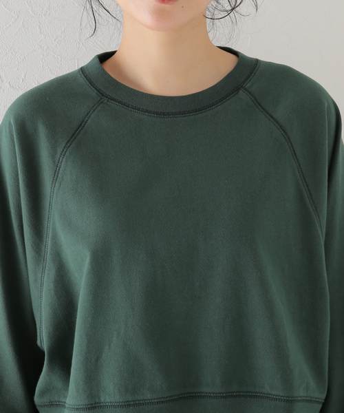 U by SPICK&SPAN（ユーバイスピックアンドスパン）の「【ALORE/アローレ】 20/ソウテンジク クロップドラグランT（Tシャツ/カットソー・レディース・グリーン/ホワイト/ベージュ系その他/ピンク・FREE）」の20枚目の写真