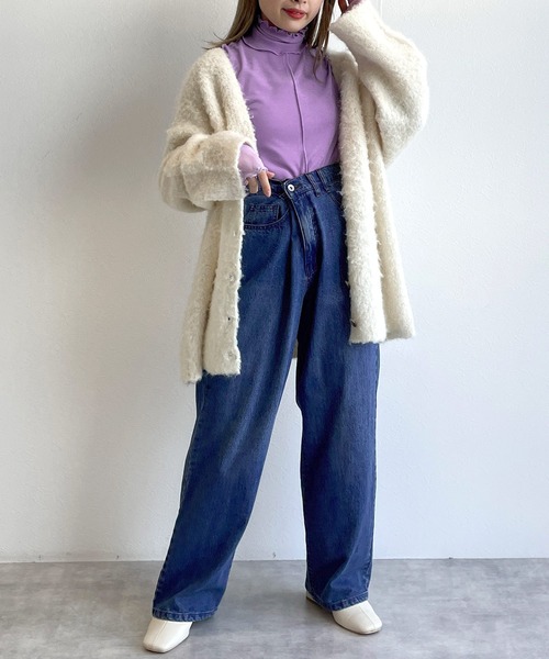 w closet（ダブルクローゼット）の「シアーカフハイネックプルオーバー（Tシャツ/カットソー・レディース・ブラック/オフホワイト/サックスブルー/ピンク/ライム/オレンジ/ラベンダー/シルバー/ベージュ・FREE）」の15枚目の写真