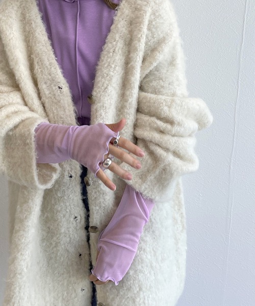 w closet（ダブルクローゼット）の「シアーカフハイネックプルオーバー（Tシャツ/カットソー・レディース・ブラック/オフホワイト/サックスブルー/ピンク/ライム/オレンジ/ラベンダー/シルバー/ベージュ・FREE）」の16枚目の写真