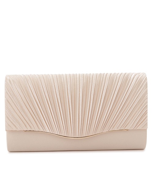 Lace Ladies（レースレディース）の「サテンプリーツ 2wayクラッチバッグ（クラッチバッグ・レディース・ホワイト/ブラック/ベージュ/グレー・FREE）」の4枚目の写真