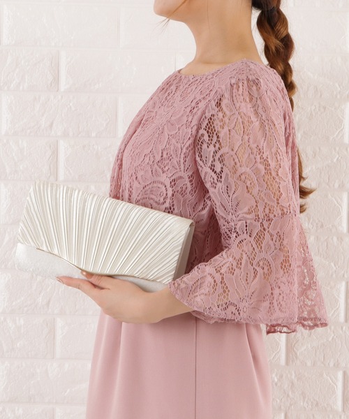 Lace Ladies（レースレディース）の「サテンプリーツ 2wayクラッチバッグ（クラッチバッグ・レディース・ホワイト/ブラック/ベージュ/グレー・FREE）」の9枚目の写真
