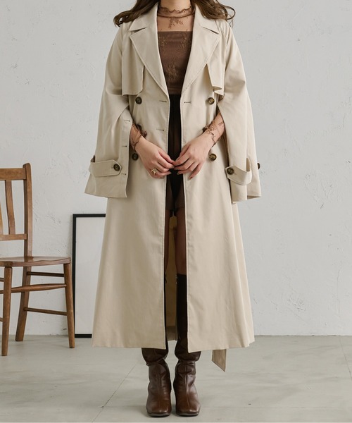 Ambre Neige(アンブルネージュ)の「袖スリットトレンチコート/【WEB/EC限定商品】(トレンチコート・レディース・ベージュ/アイボリー・FREE)」の19枚目の写真