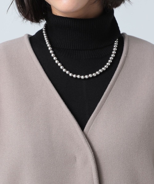 BAYFLOW（ベイフロー）の「ウーリーテックＶネックコート（ノーカラーコート・レディース・ブラック/ブラウン/グリーン・SMALL/MEDIUM/X-SMALL）」の21枚目の写真