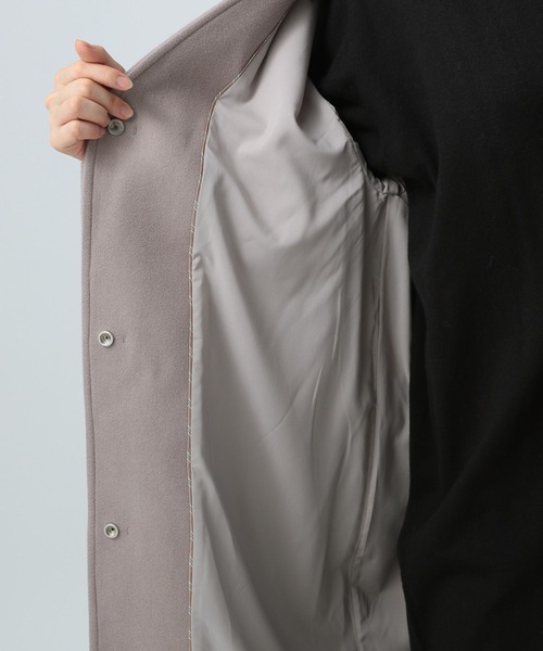 BAYFLOW（ベイフロー）の「ウーリーテックＶネックコート（ノーカラーコート・レディース・ブラック/ブラウン/グリーン・SMALL/MEDIUM/X-SMALL）」の14枚目の写真