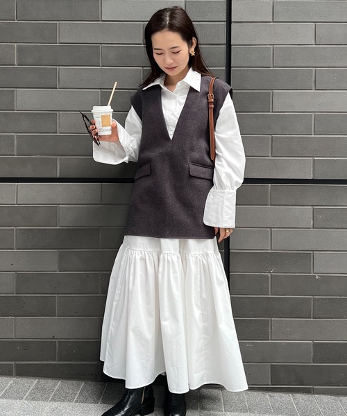 KOBE LETTUCE(コウベレタス)の「ロングカフスシャツ(シャツ/ブラウス・レディース・オフホワイト/サックスブルー/ブルー系その他・FREE)」の12枚目の写真
