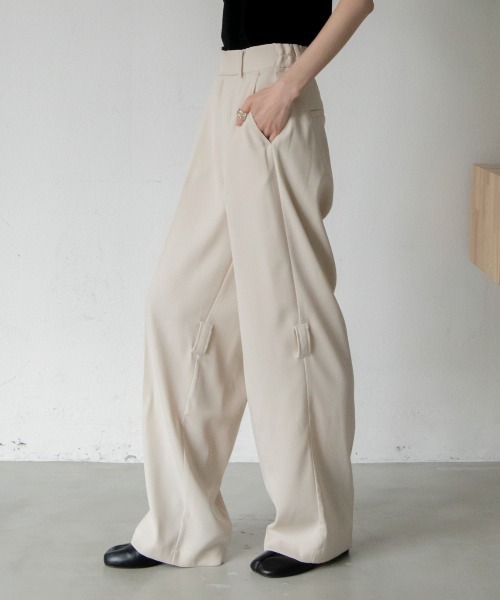 VACANCY(ヴァカンシー)の「ボンテージスラックスパンツ(スラックス・レディース・チャコールグレー/アイボリー・FREE)」の14枚目の写真