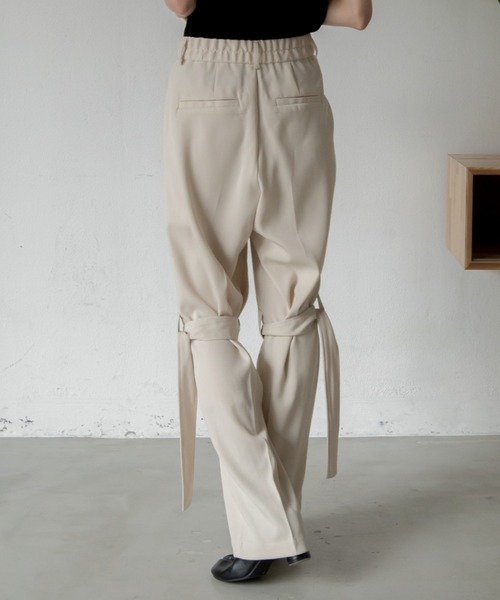 VACANCY(ヴァカンシー)の「ボンテージスラックスパンツ(スラックス・レディース・チャコールグレー/アイボリー・FREE)」の5枚目の写真