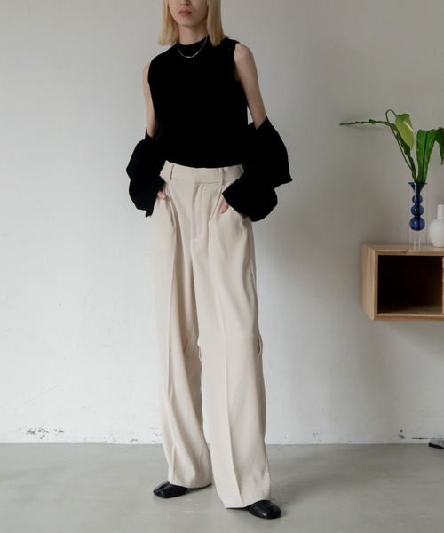 VACANCY(ヴァカンシー)の「ボンテージスラックスパンツ(スラックス・レディース・チャコールグレー/アイボリー・FREE)」の19枚目の写真