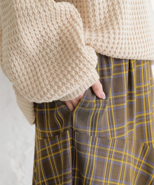 osharewalker（オシャレウォーカー）の「【廃盤】『チェック柄アシメフレアスカート』（スカート・レディース・イエロー/レッド・1/2）」の7枚目の写真