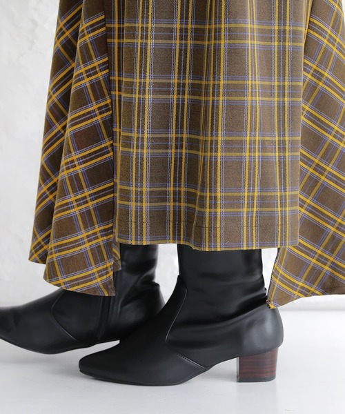 osharewalker（オシャレウォーカー）の「【廃盤】『チェック柄アシメフレアスカート』（スカート・レディース・イエロー/レッド・1/2）」の14枚目の写真