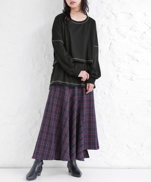 osharewalker（オシャレウォーカー）の「【廃盤】『チェック柄アシメフレアスカート』（スカート・レディース・イエロー/レッド・1/2）」の18枚目の写真