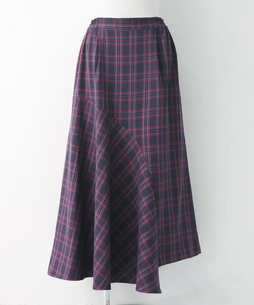 osharewalker（オシャレウォーカー）の「【廃盤】『チェック柄アシメフレアスカート』（スカート・レディース・イエロー/レッド・1/2）」の8枚目の写真