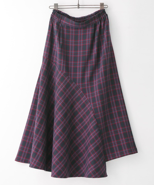 osharewalker（オシャレウォーカー）の「【廃盤】『チェック柄アシメフレアスカート』（スカート・レディース・イエロー/レッド・1/2）」の6枚目の写真